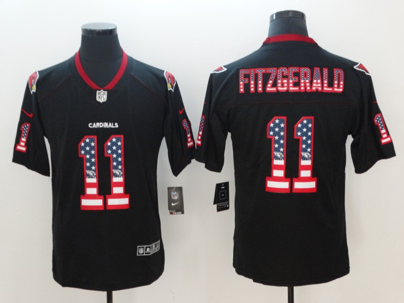 Men's Arizona Cardinals #11 Larry Fitzgerald 2018 Black USA Flag Color Rush Limited Fashion NFL Stitched Jersey Men's Arizona Cardinals #11 Larry Fitzgerald 2018 Black USA Flag Color Rush Limited Fashion NFL Stitched Jersey