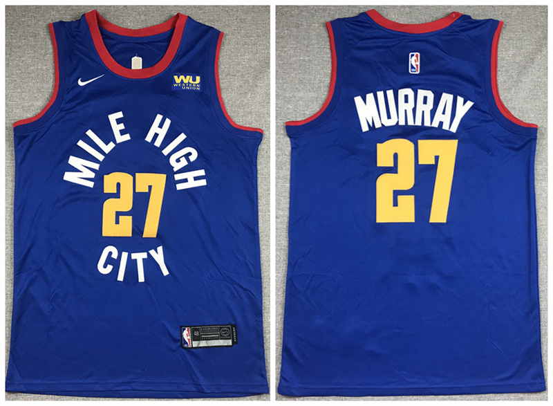 Men's Denver Nuggets #27 Jamal Murray Blue Stitched Jersey Men's Denver Nuggets #27 Jamal Murray Blue Stitched Jersey