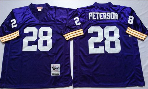 Mitchell And Ness Vikings Custom Purple Throwback Stitched NFL Jersey