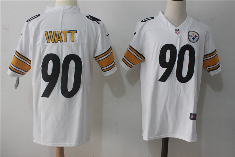 Men's Pittsburgh Steelers #90 T. J. Watt White Stitched NFL Vapor Untouchable Limited Jersey Men's Pittsburgh Steelers #90 T. J. Watt White Stitched NFL Vapor Untouchable Limited Jersey