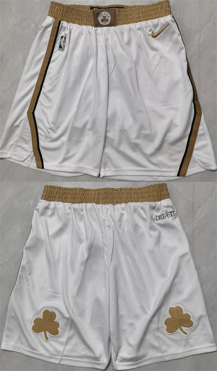 Men's Boston Celtics City Edution White Shorts (Run Small)