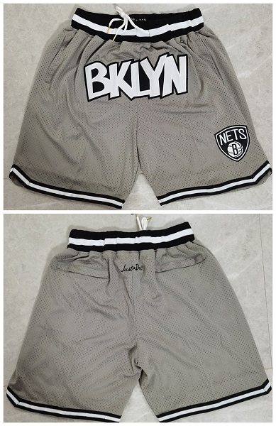 Men's Brooklyn Nets Gray Shorts (Run Small) Men's Brooklyn Nets Gray Shorts (Run Small)