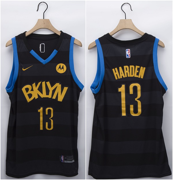 Men's Brooklyn Nets #13 James Harden Black Fashion Edition Stitched NBA Jersey Men's Brooklyn Nets #13 James Harden Black Fashion Edition Stitched NBA Jersey