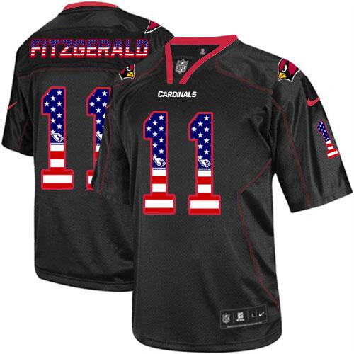 Nike Cardinals #11 Larry Fitzgerald Black Men's Stitched NFL Elite USA Flag Fashion Jersey Nike Cardinals #11 Larry Fitzgerald Black Men's Stitched NFL Elite USA Flag Fashion Jersey