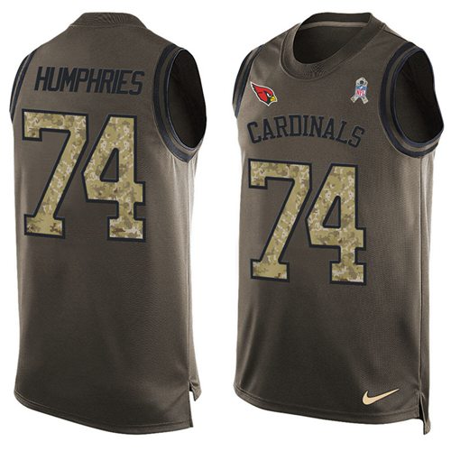 Nike Cardinals #74 D.J. Humphries Green Men's Stitched NFL Limited Salute To Service Tank Top Jersey Nike Cardinals #74 D.J. Humphries Green Men's Stitched NFL Limited Salute To Service Tank Top Jersey
