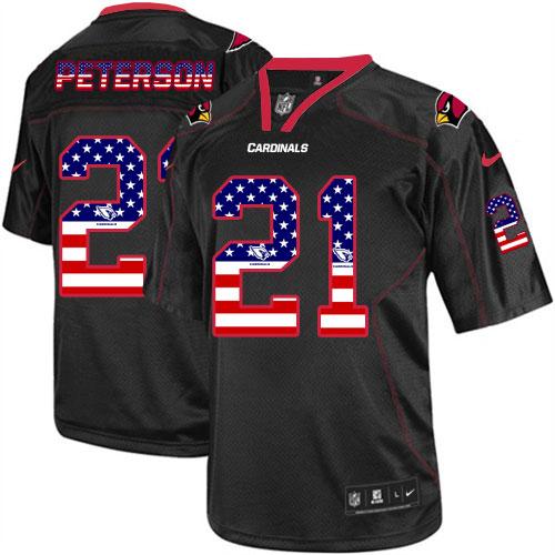 Nike Cardinals #21 Patrick Peterson Black Men's Stitched NFL Elite USA Flag Fashion Jersey Nike Cardinals #21 Patrick Peterson Black Men's Stitched NFL Elite USA Flag Fashion Jersey