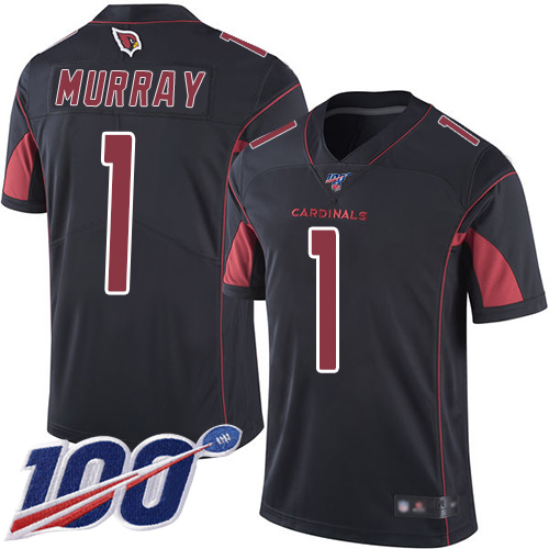 Nike Cardinals #1 Kyler Murray Black Men's Stitched NFL Limited Rush 100th Season Jersey Nike Cardinals #1 Kyler Murray Black Men's Stitched NFL Limited Rush 100th Season Jersey