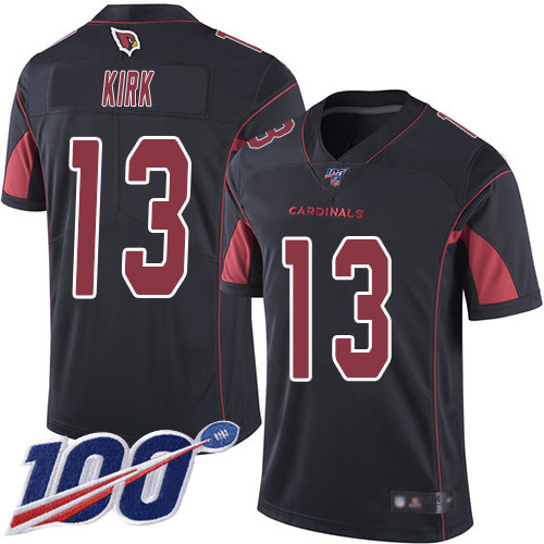 Nike Cardinals #13 Christian Kirk Black Men's Stitched NFL Limited Rush 100th Season Jersey Nike Cardinals #13 Christian Kirk Black Men's Stitched NFL Limited Rush 100th Season Jersey
