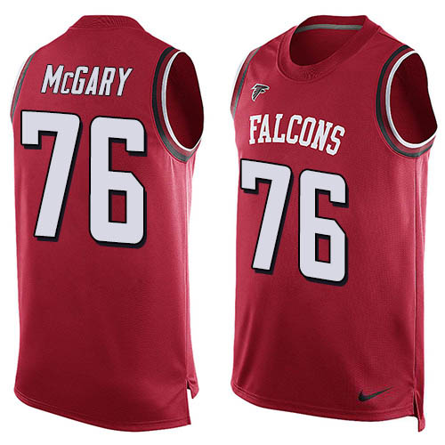 Nike Falcons #76 Kaleb McGary Red Team Color Men's Stitched NFL Limited Tank Top Jersey Nike Falcons #76 Kaleb McGary Red Team Color Men's Stitched NFL Limited Tank Top Jersey