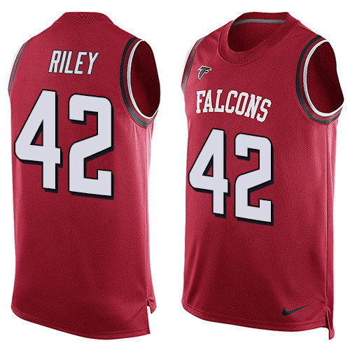 Nike Falcons #42 Duke Riley Red Team Color Men's Stitched NFL Limited Tank Top Jersey Nike Falcons #42 Duke Riley Red Team Color Men's Stitched NFL Limited Tank Top Jersey