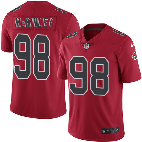 Nike Falcons #98 Takkarist McKinley Red Men's Stitched NFL Limited Rush Jersey Nike Falcons #98 Takkarist McKinley Red Men's Stitched NFL Limited Rush Jersey