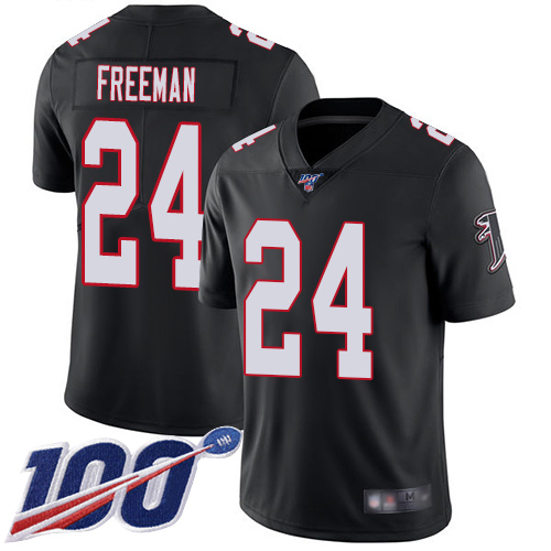 Nike Falcons #24 Devonta Freeman Black Alternate Men's Stitched NFL 100th Season Vapor Limited Jersey Nike Falcons #24 Devonta Freeman Black Alternate Men's Stitched NFL 100th Season Vapor Limited Jersey