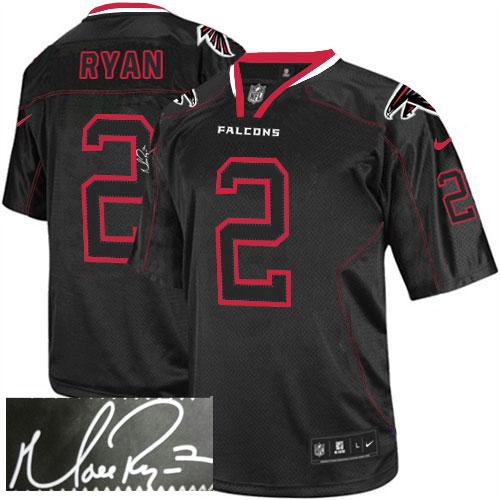 Nike Falcons #2 Matt Ryan Lights Out Black Men's Stitched NFL Elite Autographed Jersey Nike Falcons #2 Matt Ryan Lights Out Black Men's Stitched NFL Elite Autographed Jersey