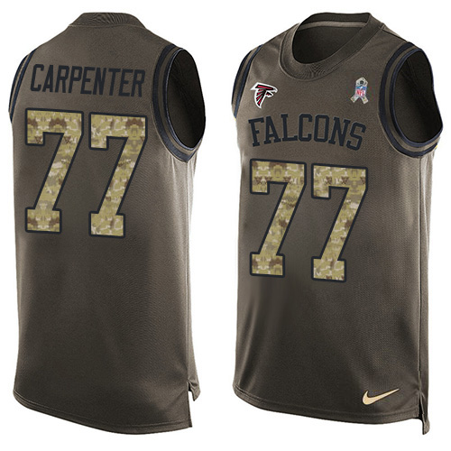 Nike Falcons #77 James Carpenter Green Men's Stitched NFL Limited Salute To Service Tank Top Jersey Nike Falcons #77 James Carpenter Green Men's Stitched NFL Limited Salute To Service Tank Top Jersey