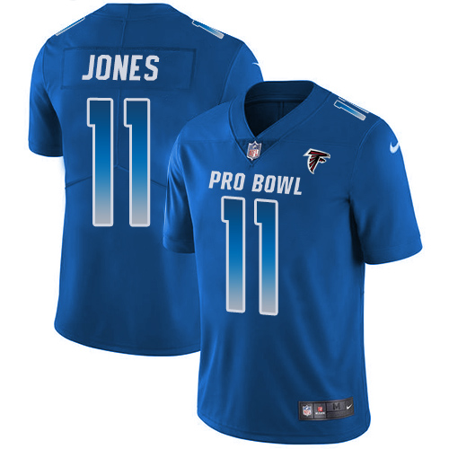 Nike Falcons #11 Julio Jones Royal Men's Stitched NFL Limited NFC 2019 Pro Bowl Jersey Nike Falcons #11 Julio Jones Royal Men's Stitched NFL Limited NFC 2019 Pro Bowl Jersey