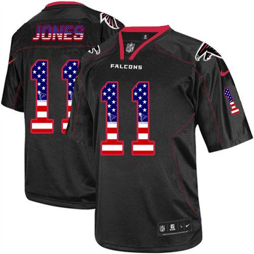 Nike Falcons #11 Julio Jones Black Men's Stitched NFL Elite USA Flag Fashion Jersey Nike Falcons #11 Julio Jones Black Men's Stitched NFL Elite USA Flag Fashion Jersey