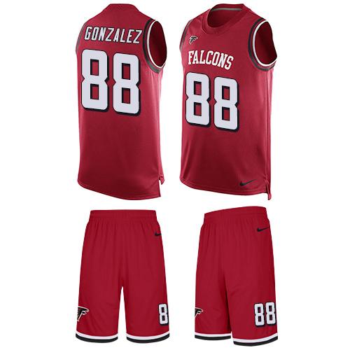 Nike Falcons #88 Tony Gonzalez Red Team Color Men's Stitched NFL Limited Tank Top Suit Jersey Nike Falcons #88 Tony Gonzalez Red Team Color Men's Stitched NFL Limited Tank Top Suit Jersey
