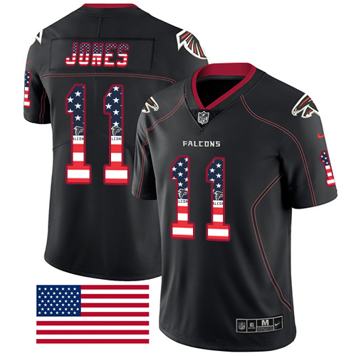 Nike Falcons #11 Julio Jones Black Men's Stitched NFL Limited Rush USA Flag Jersey Nike Falcons #11 Julio Jones Black Men's Stitched NFL Limited Rush USA Flag Jersey
