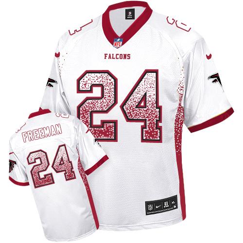 Nike Falcons #24 Devonta Freeman White Men's Stitched NFL Elite Drift Fashion Jersey Nike Falcons #24 Devonta Freeman White Men's Stitched NFL Elite Drift Fashion Jersey
