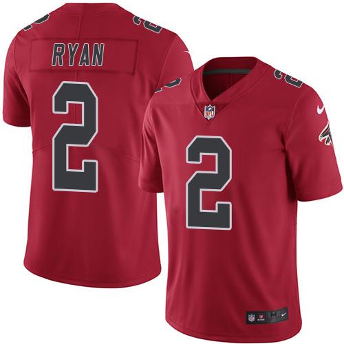 Nike Falcons #2 Matt Ryan Red Men's Stitched NFL Limited Rush Jersey Nike Falcons #2 Matt Ryan Red Men's Stitched NFL Limited Rush Jersey