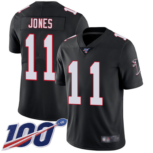 Nike Falcons #11 Julio Jones Black Alternate Men's Stitched NFL 100th Season Vapor Limited Jersey