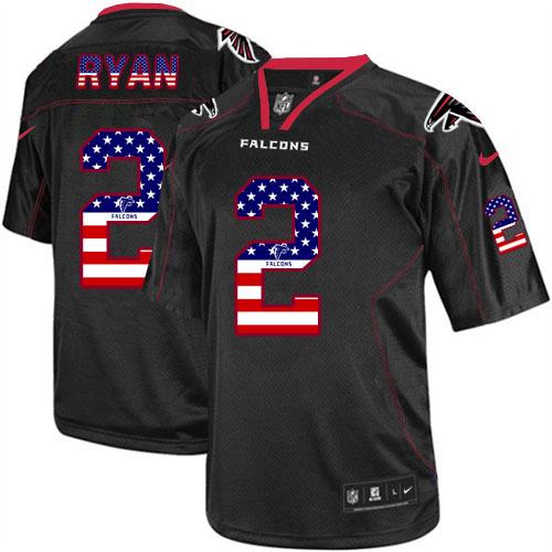 Nike Falcons #2 Matt Ryan Black Men's Stitched NFL Elite USA Flag Fashion Jersey Nike Falcons #2 Matt Ryan Black Men's Stitched NFL Elite USA Flag Fashion Jersey
