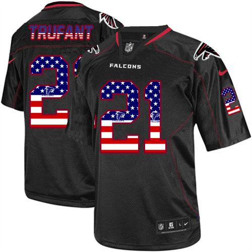 Nike Falcons #21 Desmond Trufant Black Men's Stitched NFL Elite USA Flag Fashion Jersey Nike Falcons #21 Desmond Trufant Black Men's Stitched NFL Elite USA Flag Fashion Jersey