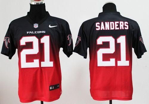 Nike Falcons #21 Deion Sanders Black/Red Men's Stitched NFL Elite Fadeaway Fashion Jersey Nike Falcons #21 Deion Sanders Black/Red Men's Stitched NFL Elite Fadeaway Fashion Jersey