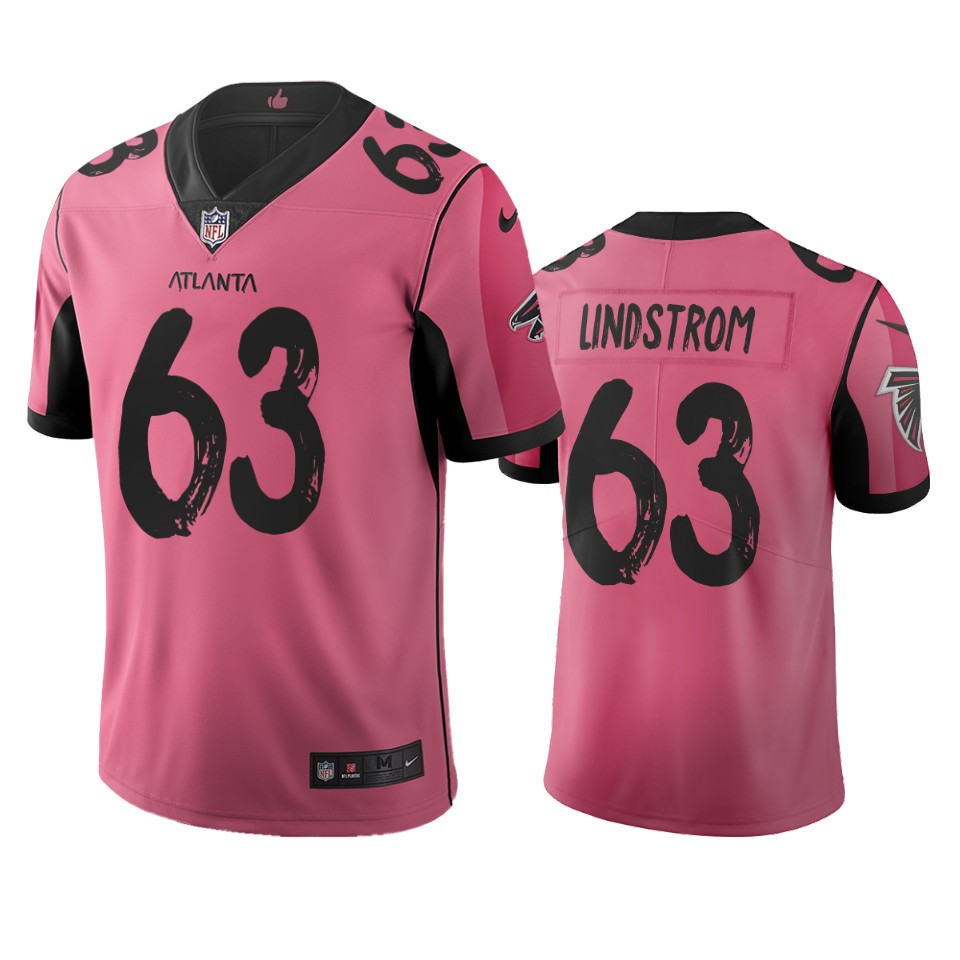 Atlanta Falcons #63 Chris Lindstrom Pink Vapor Limited City Edition NFL Jersey Atlanta Falcons #63 Chris Lindstrom Pink Vapor Limited City Edition NFL Jersey