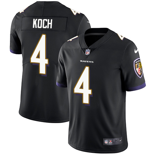 Nike Ravens #4 Sam Koch Black Alternate Men's Stitched NFL Vapor Untouchable Limited Jersey Nike Ravens #4 Sam Koch Black Alternate Men's Stitched NFL Vapor Untouchable Limited Jersey