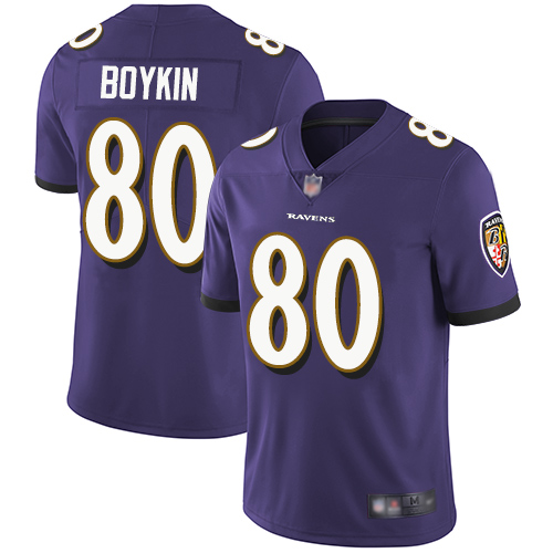 Nike Ravens #80 Miles Boykin Purple Team Color Men's Stitched NFL Vapor Untouchable Limited Jersey Nike Ravens #80 Miles Boykin Purple Team Color Men's Stitched NFL Vapor Untouchable Limited Jersey