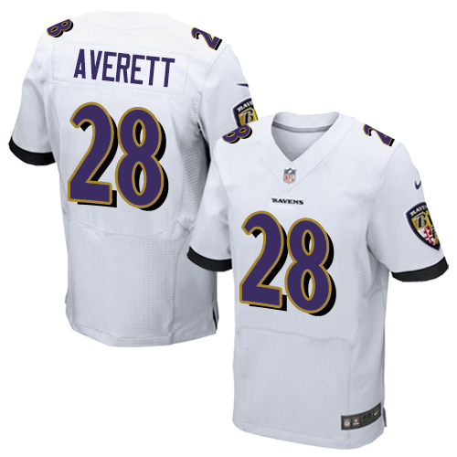 Nike Ravens #28 Anthony Averett White Men's Stitched NFL New Elite Jersey Nike Ravens #28 Anthony Averett White Men's Stitched NFL New Elite Jersey