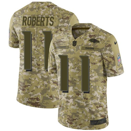 Nike Ravens #11 Seth Roberts Camo Men's Stitched NFL Limited 2018 Salute To Service Jersey Nike Ravens #11 Seth Roberts Camo Men's Stitched NFL Limited 2018 Salute To Service Jersey