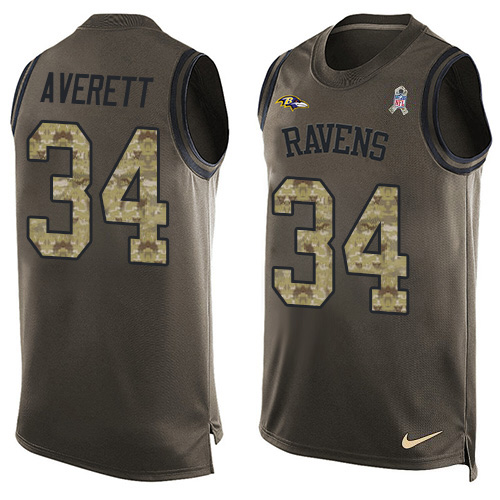Nike Ravens #34 Anthony Averett Green Men's Stitched NFL Limited Salute To Service Tank Top Jersey Nike Ravens #34 Anthony Averett Green Men's Stitched NFL Limited Salute To Service Tank Top Jersey