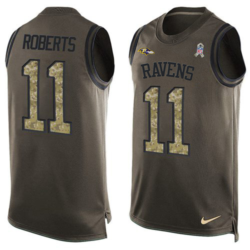 Nike Ravens #11 Seth Roberts Green Men's Stitched NFL Limited Salute To Service Tank Top Jersey Nike Ravens #11 Seth Roberts Green Men's Stitched NFL Limited Salute To Service Tank Top Jersey
