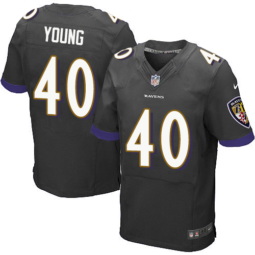 Nike Ravens #40 Kenny Young Black Alternate Men's Stitched NFL New Elite Jersey Nike Ravens #40 Kenny Young Black Alternate Men's Stitched NFL New Elite Jersey