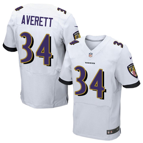 Nike Ravens #34 Anthony Averett White Men's Stitched NFL New Elite Jersey Nike Ravens #34 Anthony Averett White Men's Stitched NFL New Elite Jersey