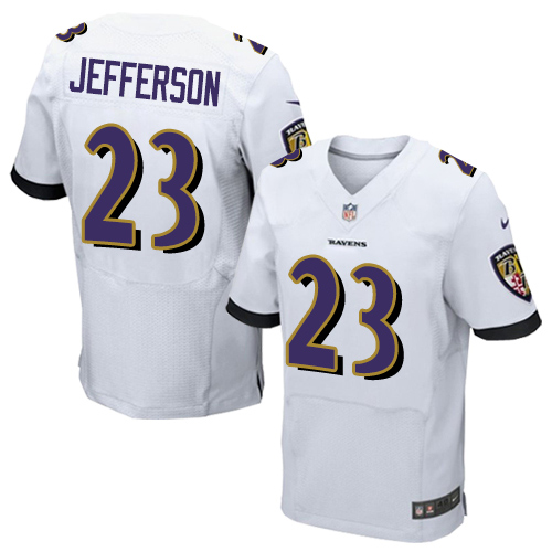 Nike Ravens #23 Tony Jefferson White Men's Stitched NFL New Elite Jersey Nike Ravens #23 Tony Jefferson White Men's Stitched NFL New Elite Jersey
