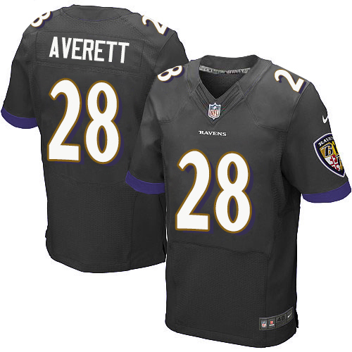 Nike Ravens #28 Anthony Averett Black Alternate Men's Stitched NFL New Elite Jersey Nike Ravens #28 Anthony Averett Black Alternate Men's Stitched NFL New Elite Jersey