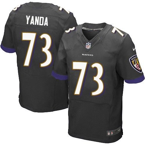 Nike Ravens #73 Marshal Yanda Black Alternate Men's Stitched NFL New Elite Jersey Nike Ravens #73 Marshal Yanda Black Alternate Men's Stitched NFL New Elite Jersey