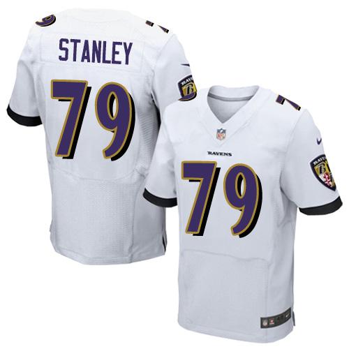 Nike Ravens #79 Ronnie Stanley White Men's Stitched NFL New Elite Jersey Nike Ravens #79 Ronnie Stanley White Men's Stitched NFL New Elite Jersey