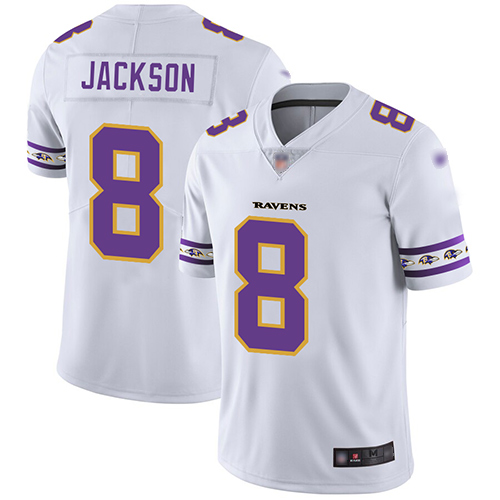 Nike Ravens #8 Lamar Jackson White Men's Stitched NFL Limited Team Logo Fashion Jersey Nike Ravens #8 Lamar Jackson White Men's Stitched NFL Limited Team Logo Fashion Jersey