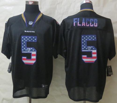 Nike Ravens #5 Joe Flacco Black Men's Stitched NFL Elite USA Flag Fashion Jersey Nike Ravens #5 Joe Flacco Black Men's Stitched NFL Elite USA Flag Fashion Jersey