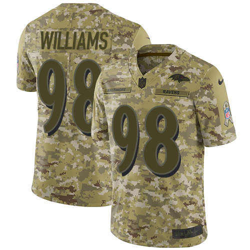 Nike Ravens #98 Brandon Williams Camo Men's Stitched NFL Limited 2018 Salute To Service Jersey Nike Ravens #98 Brandon Williams Camo Men's Stitched NFL Limited 2018 Salute To Service Jersey