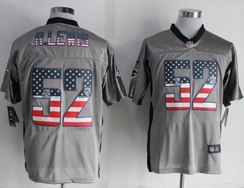 Nike Ravens #52 Ray Lewis Grey Men's Stitched NFL Elite USA Flag Fashion Jersey Nike Ravens #52 Ray Lewis Grey Men's Stitched NFL Elite USA Flag Fashion Jersey