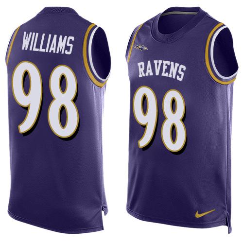 Nike Ravens #98 Brandon Williams Purple Team Color Men's Stitched NFL Limited Tank Top Jersey Nike Ravens #98 Brandon Williams Purple Team Color Men's Stitched NFL Limited Tank Top Jersey