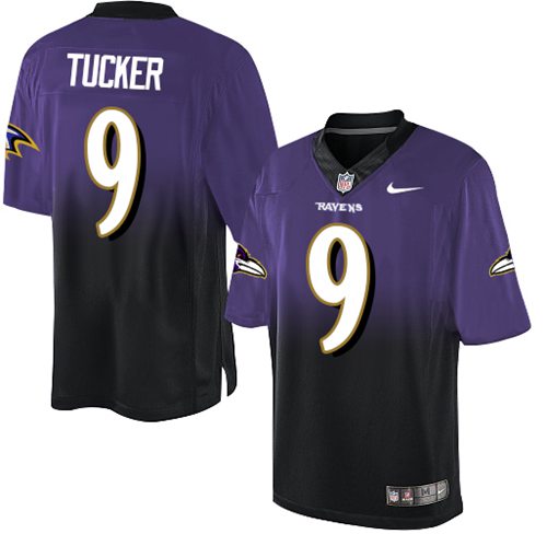 Nike Ravens #9 Justin Tucker Purple/Black Men's Stitched NFL Elite Fadeaway Fashion Jersey Nike Ravens #9 Justin Tucker Purple/Black Men's Stitched NFL Elite Fadeaway Fashion Jersey
