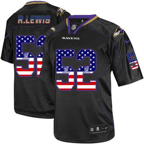 Nike Ravens #52 Ray Lewis Black Men's Stitched NFL Elite USA Flag Fashion Jersey Nike Ravens #52 Ray Lewis Black Men's Stitched NFL Elite USA Flag Fashion Jersey