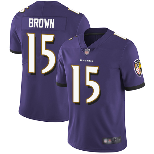 Nike Ravens #15 Marquise Brown Purple Team Color Men's Stitched NFL Vapor Untouchable Limited Jersey Nike Ravens #15 Marquise Brown Purple Team Color Men's Stitched NFL Vapor Untouchable Limited Jersey