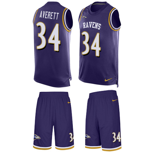 Nike Ravens #34 Anthony Averett Purple Team Color Men's Stitched NFL Limited Tank Top Suit Jersey Nike Ravens #34 Anthony Averett Purple Team Color Men's Stitched NFL Limited Tank Top Suit Jersey